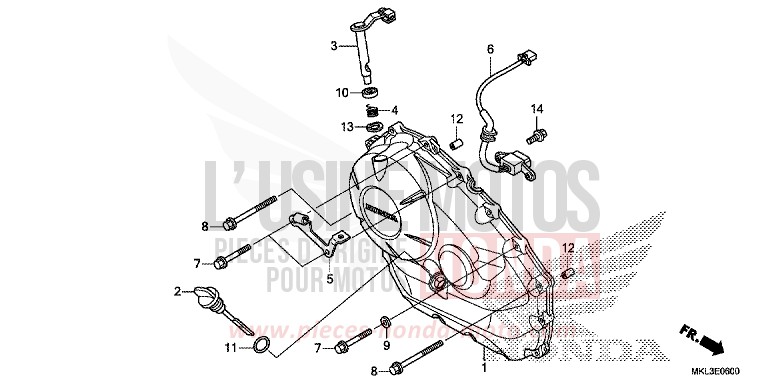 KURBELGEHAEUSEABDECKUNG (NC750XA) von NC750X "Meca" CANDY CHROMOSPHERE RED (R381) von 2019